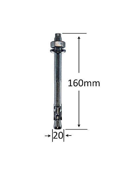 Gray Square Conexpand Ancora Cu Cep Cilindric Si Clema M20x160 - 10buc/cutie