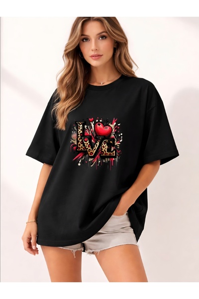 Love Tasarım Oversize T-Shirt
