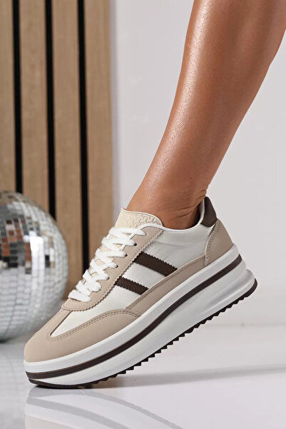 Zaira Women's beige sneakers made of eco- Leather Francesca #24475 - 40