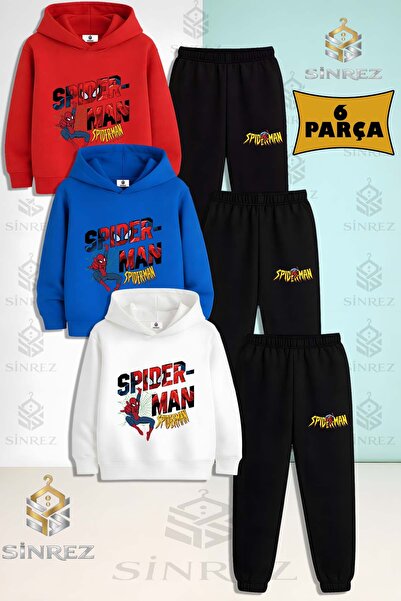 SİNREZ Set de trening cu glugă pentru copii, unisex, SPIDERMAN IN THE SUMMER,...