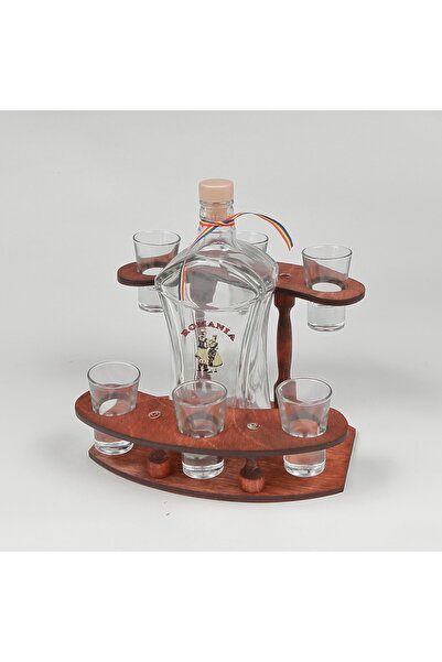 LimArt Minibar with glass and 6 glasses of brandy - Romania 1x500 ml,6x40 ml ...