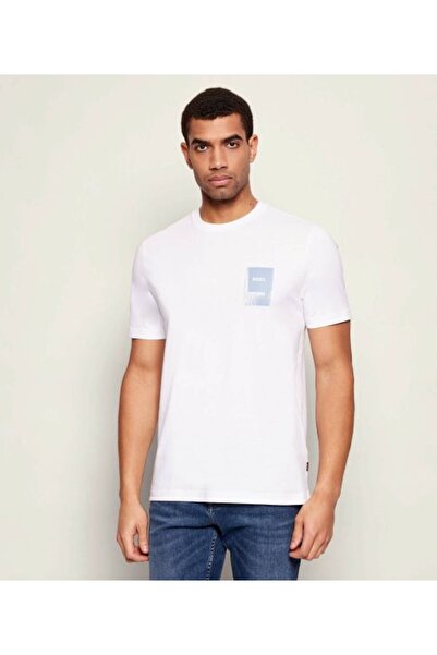 BOSS BEYAZ LOGOLU ERKEK T-SHIRT