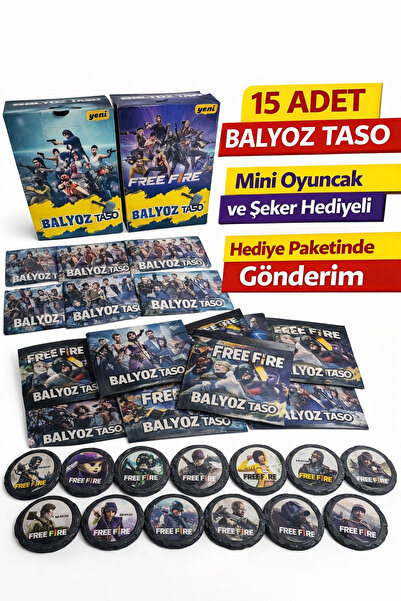 Emrah Gültekin FREE FİRE Balyoz Tasoları 15 Adet Özel Seri Koleksiyon Savaşçı...