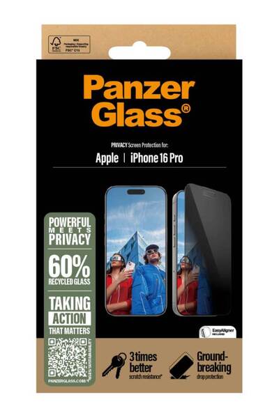 Panzer Glass Προστασία οθόνης PanzerGlass για προστασία απορρήτου iPhone 16 P...