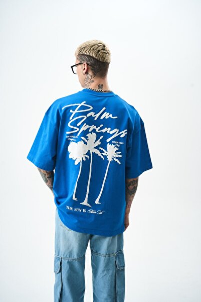 DENİKK Trend Premium Print Embroidery Oversize Unisex Short Sleeve T-Shirt- P...