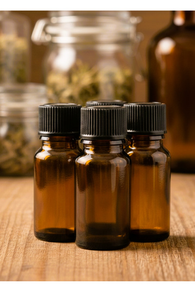 junibeliw 4 Pcs Amber Glass Empty Plastic Cap Henna Engagement Bottle Multi-P...