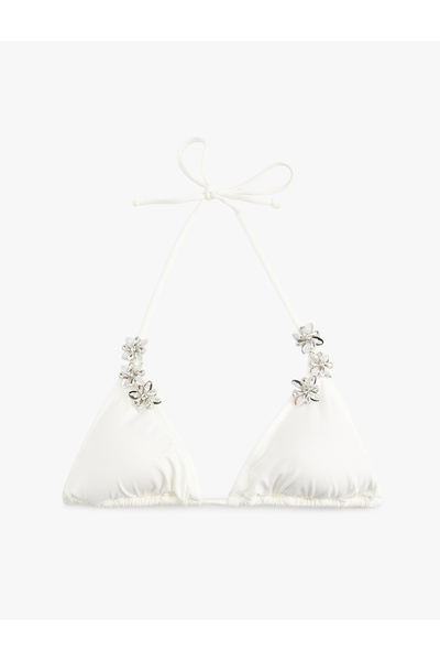 Koton Taşlı Aksesuar Detaylı Üçgen Bikini Üstü