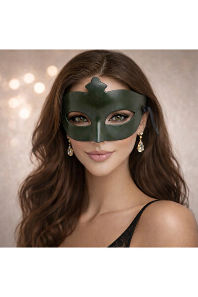 lowell home Khaki Green Mysterious Masquerade Ball Mask