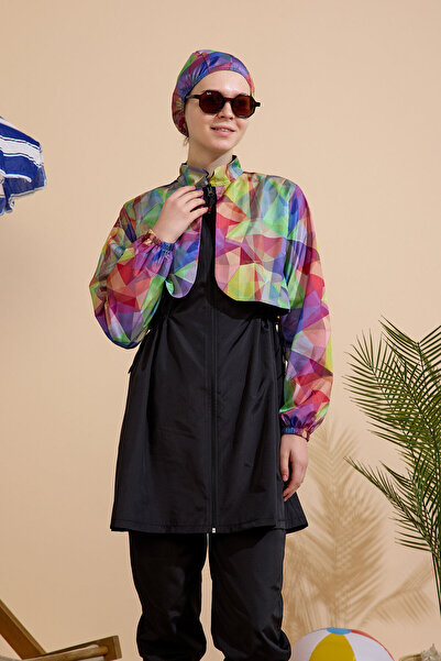 GAVLİA Women's Hijab Swimsuit 4-Piece Set - Full Coverage with Zipper..