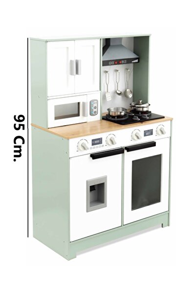 Brother Toys Dev Boy Pilli Işıklı Çok Fonksiyonlu Ahşap Mutfak Seti 95 Cm.