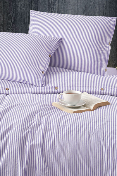 Schlange 200 x 220 cm Комплект спално бельо от памук, боядисан с конци, с коп...