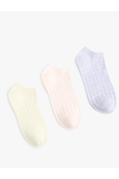 Koton Σετ Βαμβάκι τεμαχίων Με υφή Πολύχρωμες κάλτσες μποτάκια 3-τεμαχίων