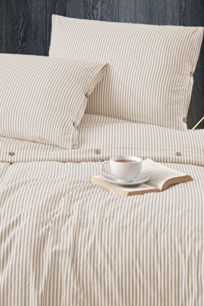 Schlange 200 X 220 cm Yarn Dyed Cotton Buttoned Double Duvet Cover Set