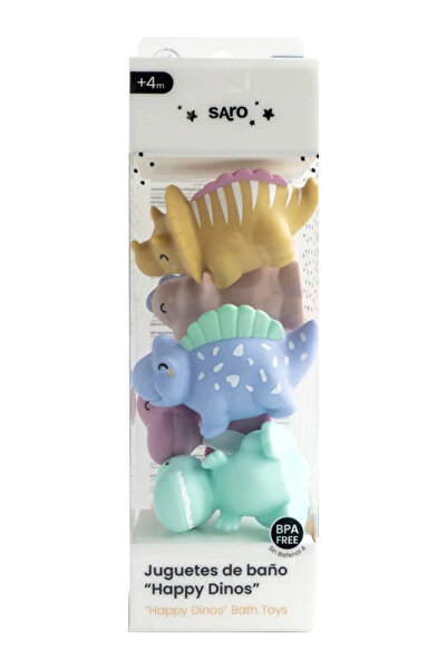 SARO BABY Jucării de baie cu dinozauri fericiți, multicolore (SAO0379)