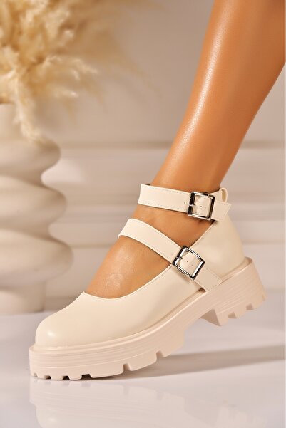 Joana Nyadu Women's Beige Platform Shoes 40