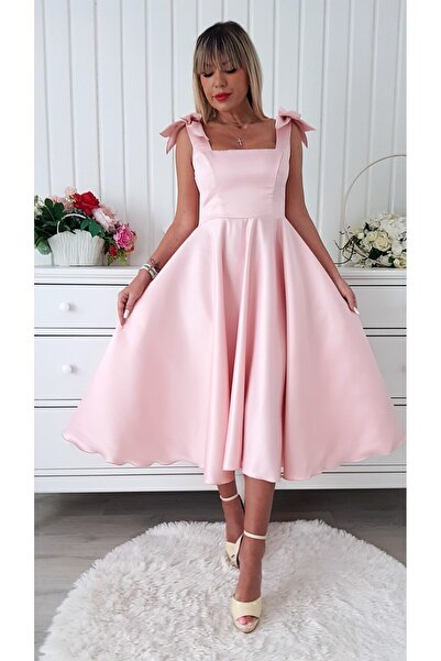 Voguesta Myre Pink Midi Occasion Dress