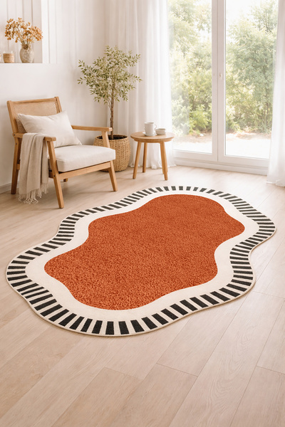 Decomia Home Dijital Kaymaz Yıkanabilir Renkli Retro Salon Halısı Mutfak Halı...