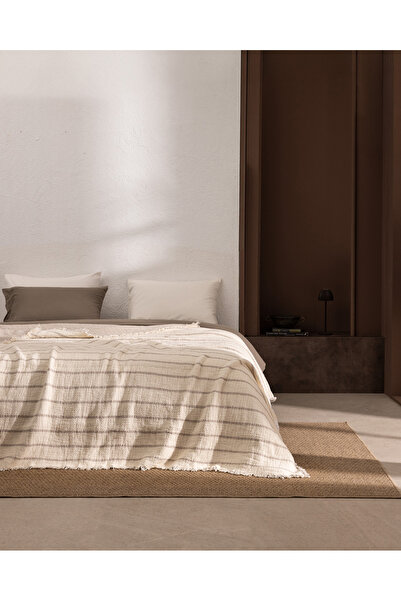 Madame Coco Orvanel Double 100% Cotton Bedspread - Stone