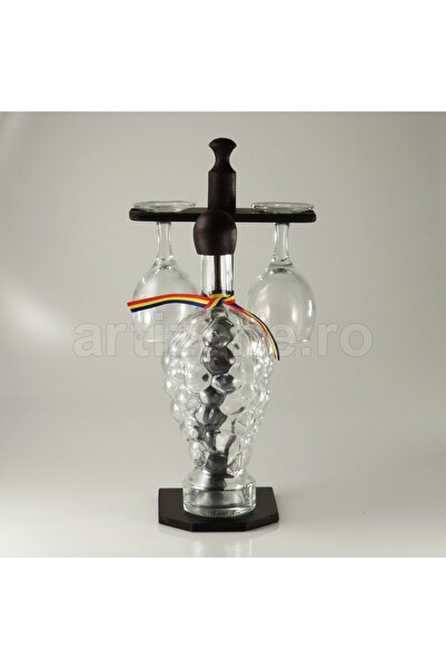 LimArt Grape glass holder with 2 wine glasses 1x750 ml, 2x150 ml - 14x12x31 cm