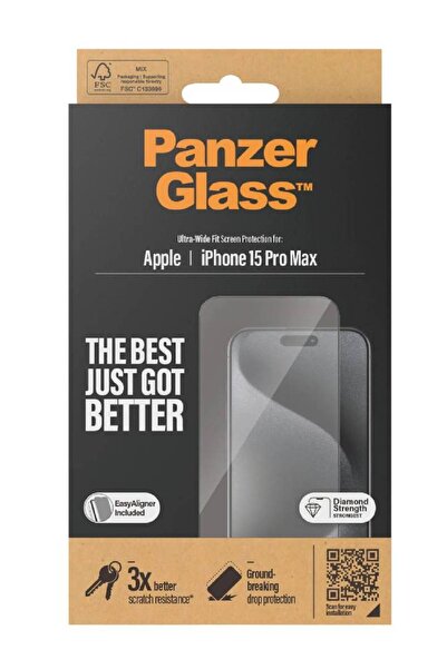 Panzer Glass Protector de ecran PanzerGlass pentru iPhone 15 Pro Max, fixare ...