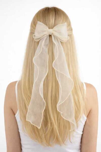 gigigiyim Automatic Tulle Buckle with Long Tail and Bow