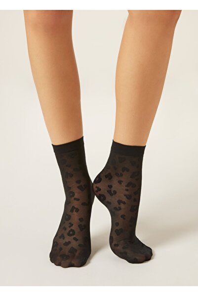 Calzedonia Leopard Patterned Thin Short Socks