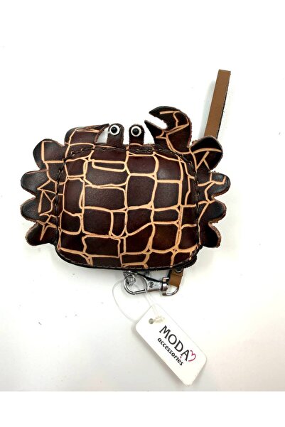 MD Moda Accessories Handmade Leather Keychain with Crab Figure / Mini Zipper ...