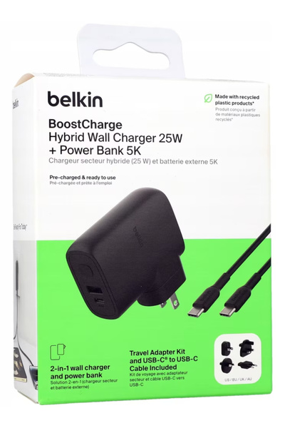 Belkin Încărcător de călătorie hibrid Boost Charge 25W + 5k, baterie externă,...