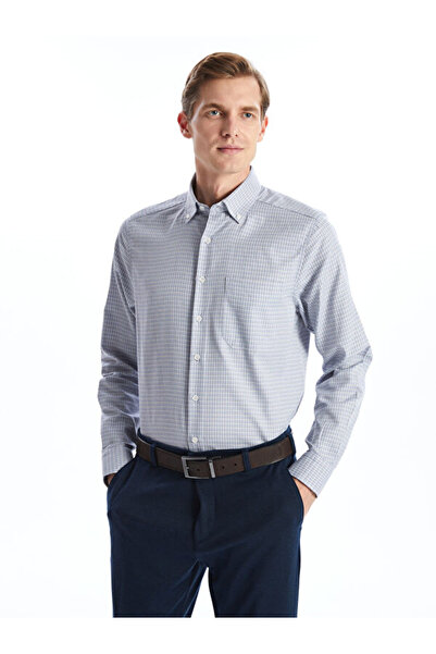 LC Waikiki Regular Fit Long Sleeve Plaid Gabardine Men's Shirt