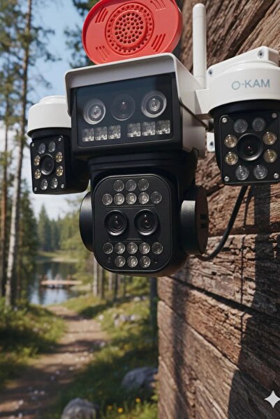 O-KAM PRO 10X Zoom 3MP+3MP WiFi PTZ Güvenlik Kamerası 360° Gece Görüşlü Akıll...
