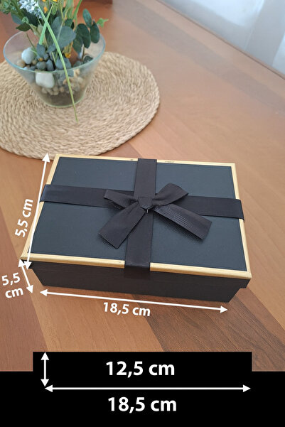 SÜRPRİZ ATÖLYESİ KÜÇÜK BOY Lüks Hediye Kutusu - Kurdeleli Dokulu Sert Karton