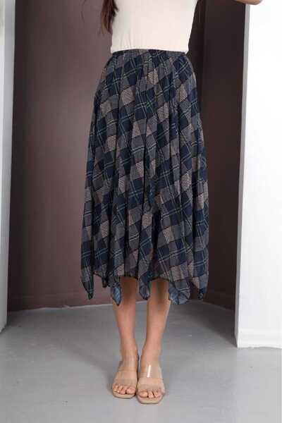 DAME Women's Premium Skirt Asymmetrical Cut Lined Chiffon Skirt