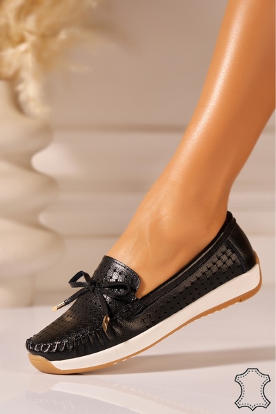 Joana Loafers din piele negri pentru femei Jessy 39