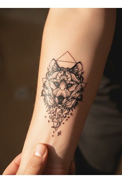deepmoon Gerçek Dövme Görünümlü Kurt Başı Modelli 3 Boyutlu Tattoo