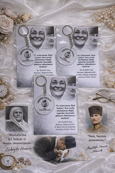 MyGift 8 Mart Kadınlar Günü Hediyesi 1 adet pleksi anahtarlık