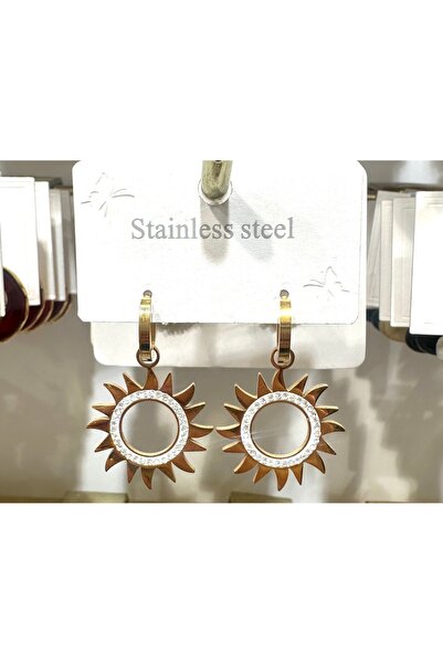GLOW ACCESSORIES BAE أقراط متدلية من الفولاذ المقاوم للصدأ مرصعة بحجر الزركون
