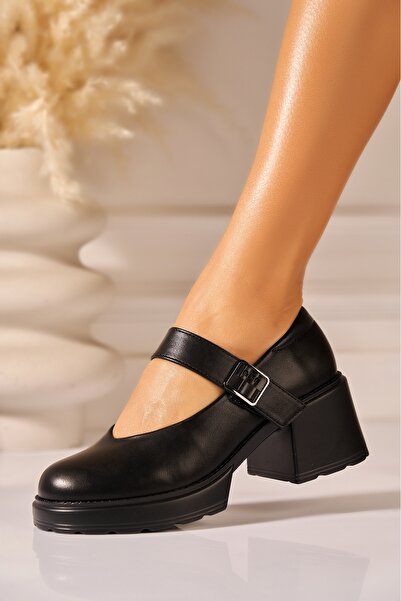 Joana Anwen Women's Black Platform Shoes, 40