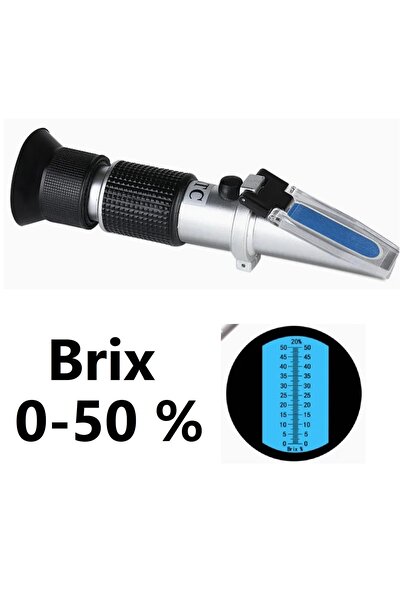 ithalalem ATC Brix 0-50 Refraktometre ölçüm cihazı bira mayası reçel meyve su...