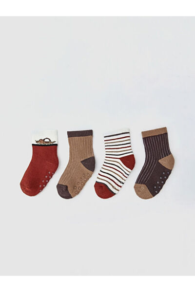 LC Waikiki Esvab • Modern & Distinctive Embroidered Baby Boy Socks, Pack of 4