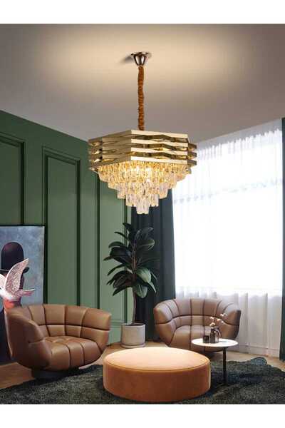 best power Gold Crystal Pendant Chandelier