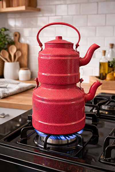 İnciaglobal Alüminyum Çaydanlık Takımı – 2’li Büyük Boy Demlik & Altlık – Şık...