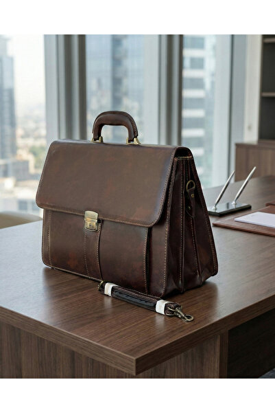 ZAAPPY Expandable PU Leather Briefcase Vintage Brown, Hard Case, Multi-Compar...