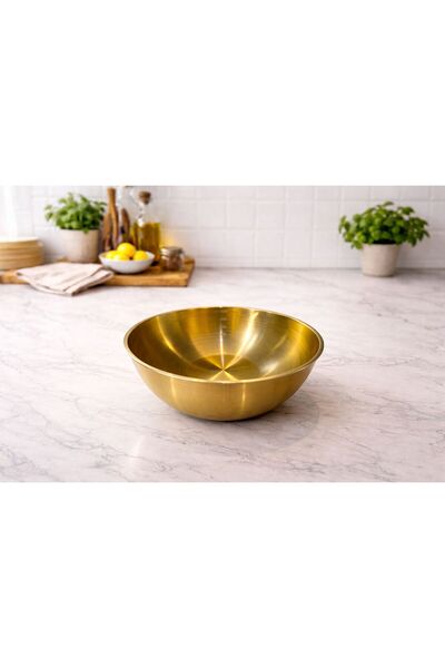 MEGY HOME 2 LT 24CM GOLD KARIŞTIRMA ÇIRPMA HAMUR YOĞURMA SALATA ÖLÇÜ KABI
