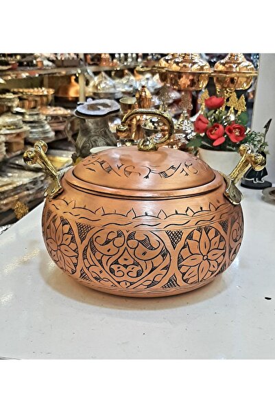 Yıldız çelik bakır lüks oyma 20 cm güveç tencere