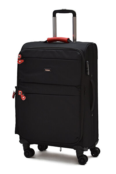 ELATAE Çok Gözlü Orta Boy Körüklü Kumaş Valiz – Dayanıklı, 360° 8 Tekerlekli,...