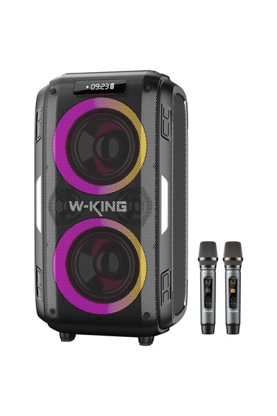 AyrStore T9pro Çift Mikrofonlu Bluetooth Hoparlör 250w Karaoke Partybox Ipx5 ...
