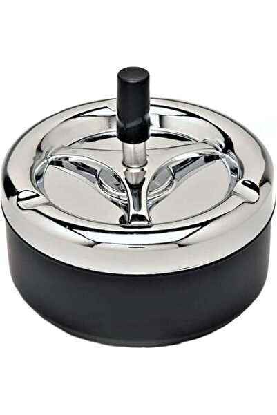 abnturk 1 Adet Kaliteli Metal Dönerli Üstten Basmalı Kül Tablası