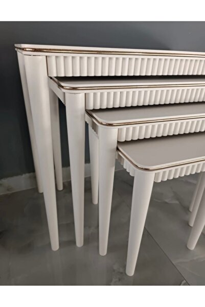 Hdbhome Lena dörtlü zigon lake boya ekru gold