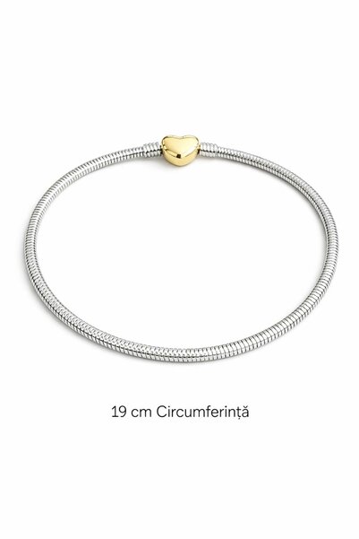 charmstore Pandora Style Bracelet with Gold Heart Pendant