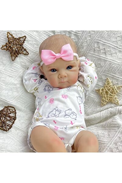 LunaDefano 45 cm Reborn Bebek Kumaş Gövdeli 3D Cilt Görünümlü 18 İnç Setli
